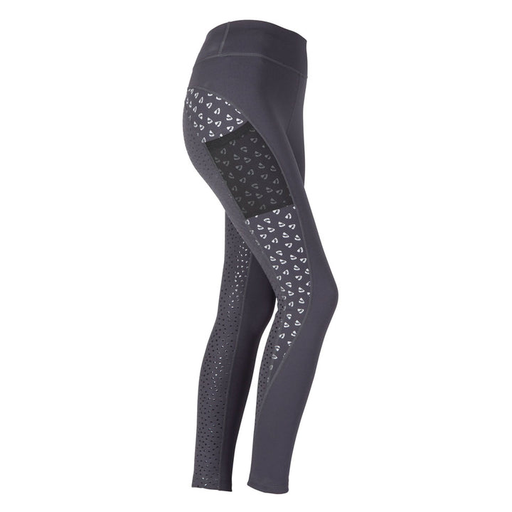 The Aubrion Ladies Coombe Riding Tights in Grey#Grey