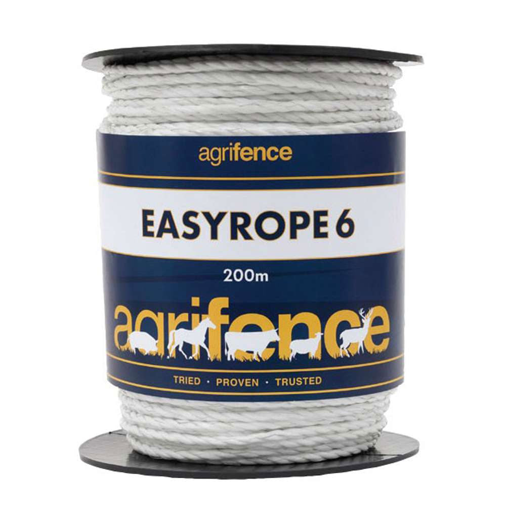Agrifence Easyrope 6 White Paddock Rope x 200m
