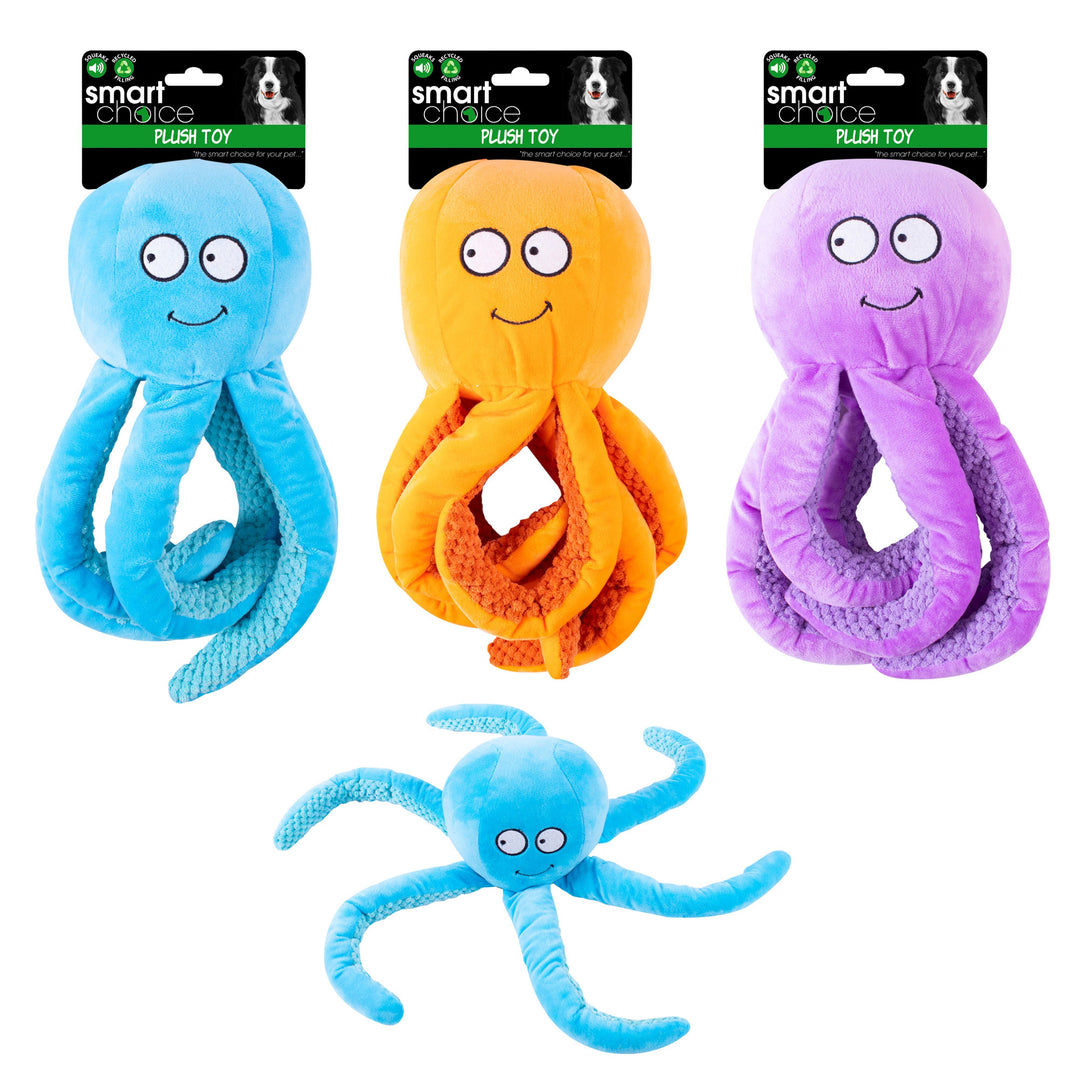 Smart Choice Plush Octopus Dog Toy