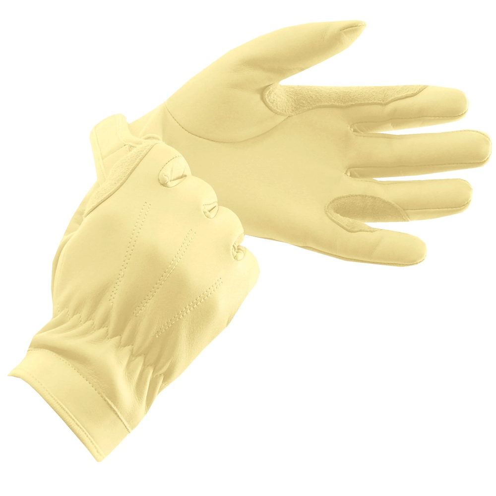 The Equetech Adults Leather Show Riding Gloves in Yellow#Yellow