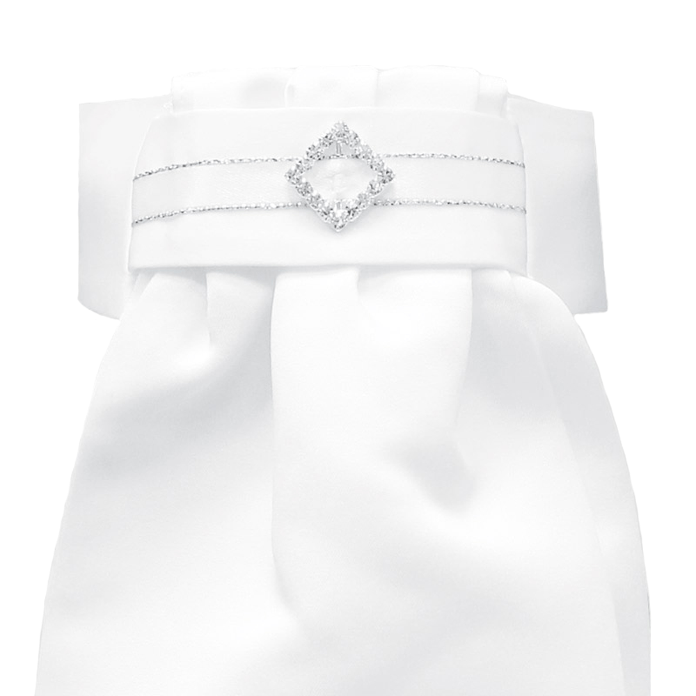 The Equetech Deluxe Ready-Tied Stocks - White & Diamond Diamante in White#White
