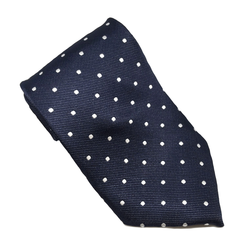 The Equetech Polka Dot Show Tie in Navy#Navy