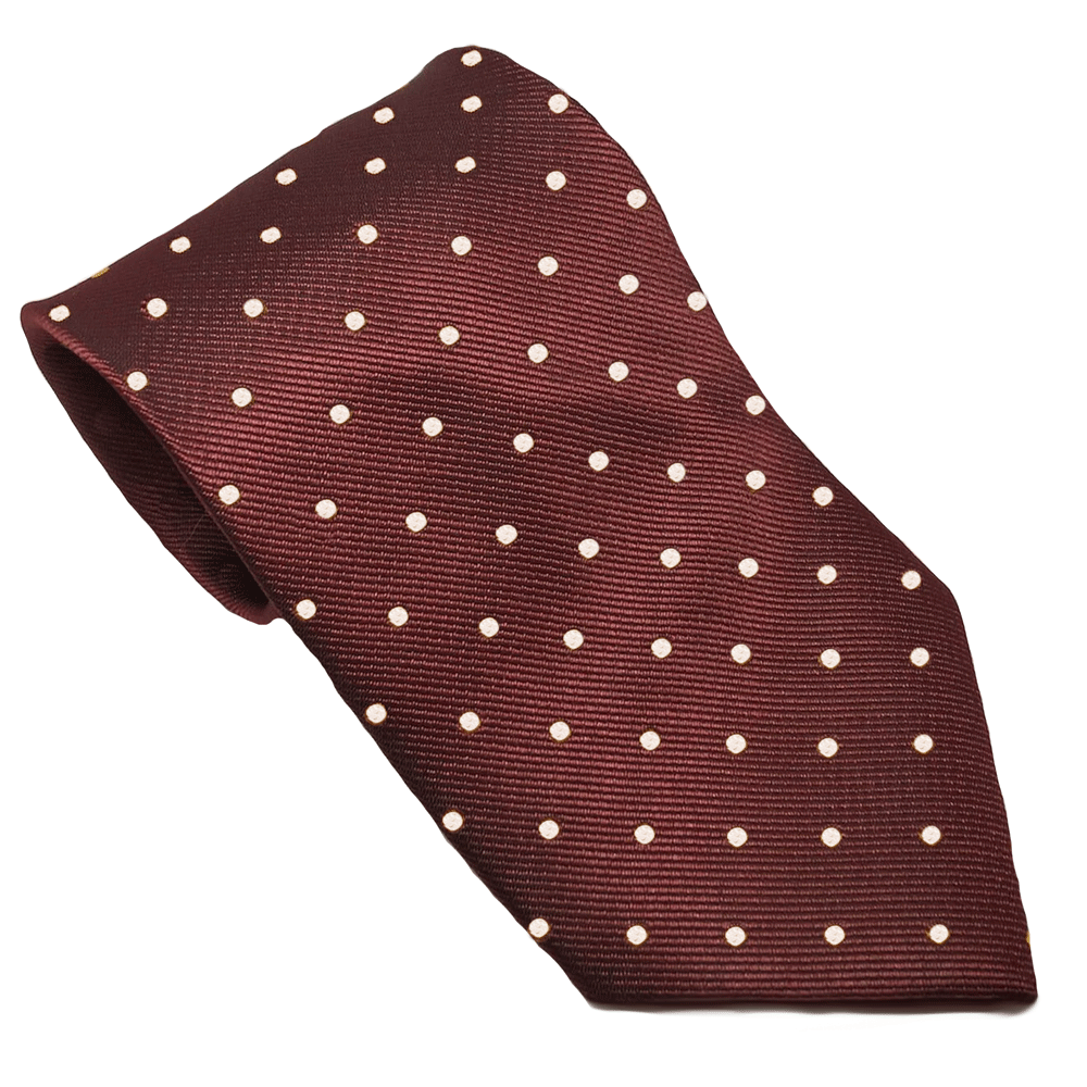 The Equetech Polka Dot Show Tie in Burgundy#Burgundy