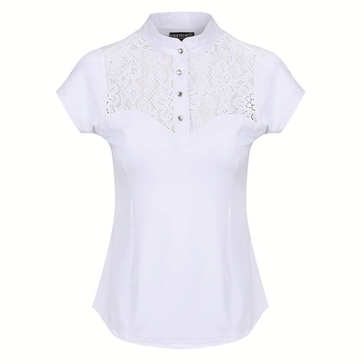 The Equetech Ladies Florence Lace Competition Shirt in White#White