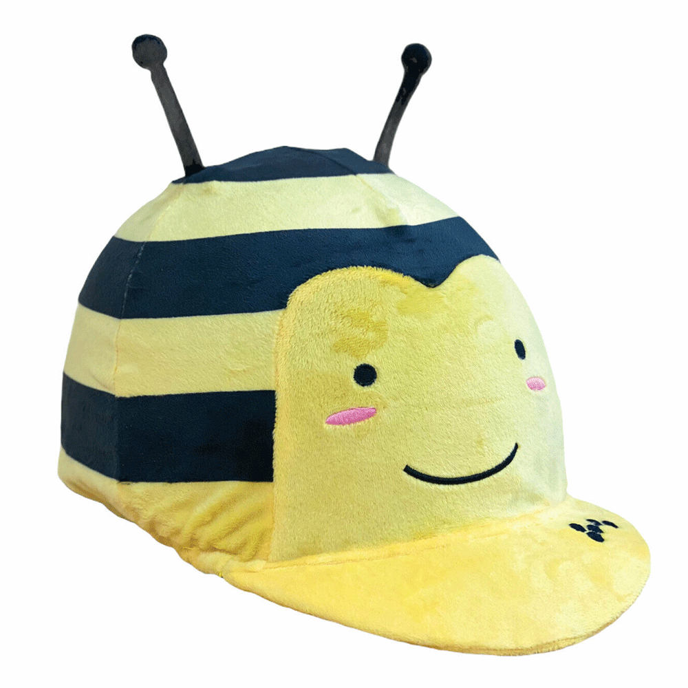 The Equetech Childs Beeyoncé Bee Hat Silk in Yellow Stripe#Yellow Stripe