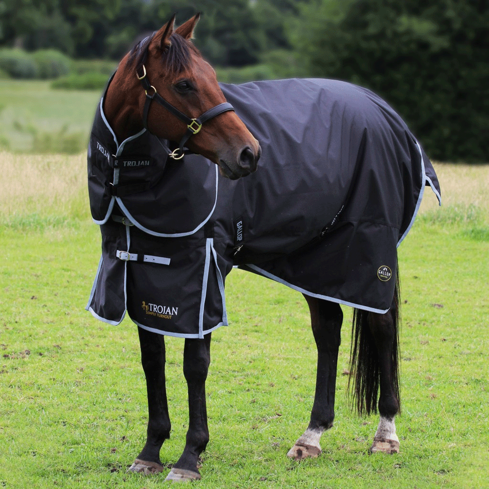 The Gallop Trojan Dual Set 300g Turnout in Navy#Navy