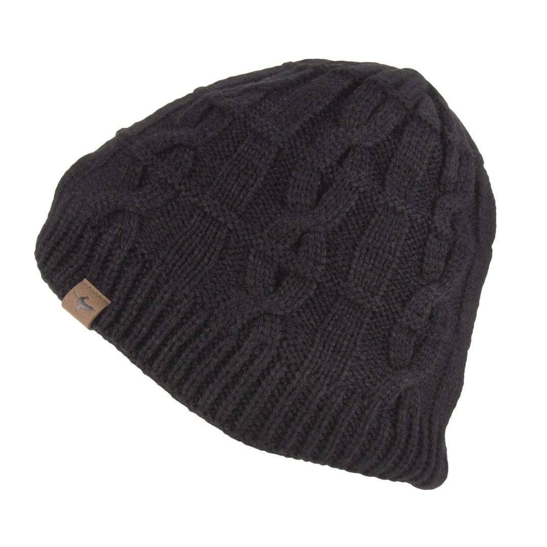 The Sealskinz Waterproof Cold Weather Cable Knit Beanie in Black#Black