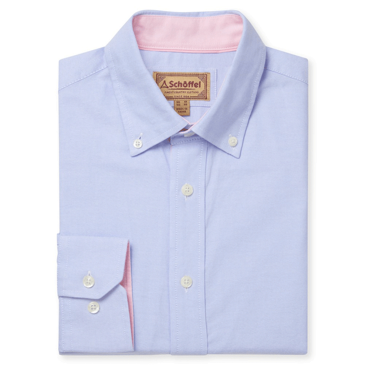 Schoffel Mens Soft Oxford Tailored Shirt in Light Blue#Light Blue