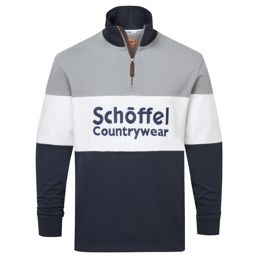 The Schoffel Mens Exeter Heritage 1/4 Zip in Grey