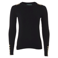Holland Cooper Ladies Buttoned Knit Crew Neck