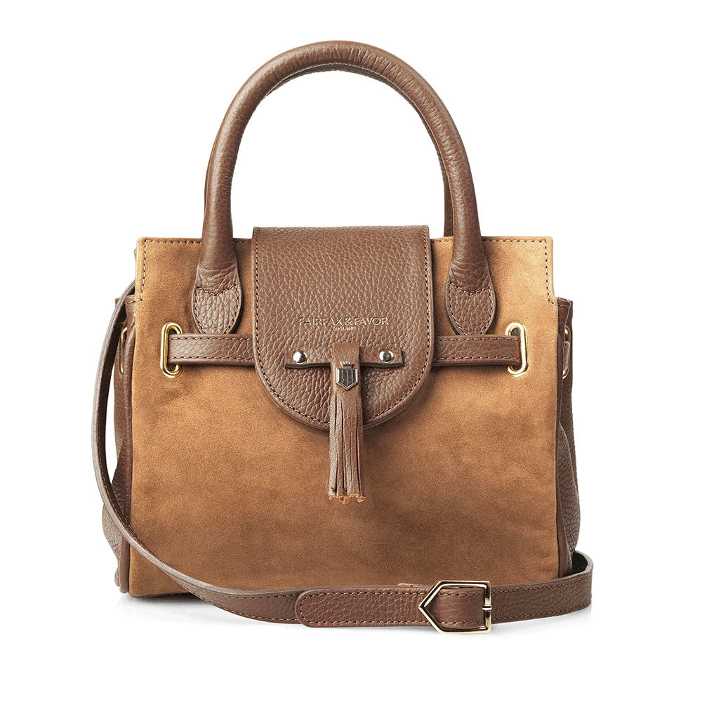 The Fairfax & Favor Ladies Mini Windsor Suede Handbag in Brown#Brown