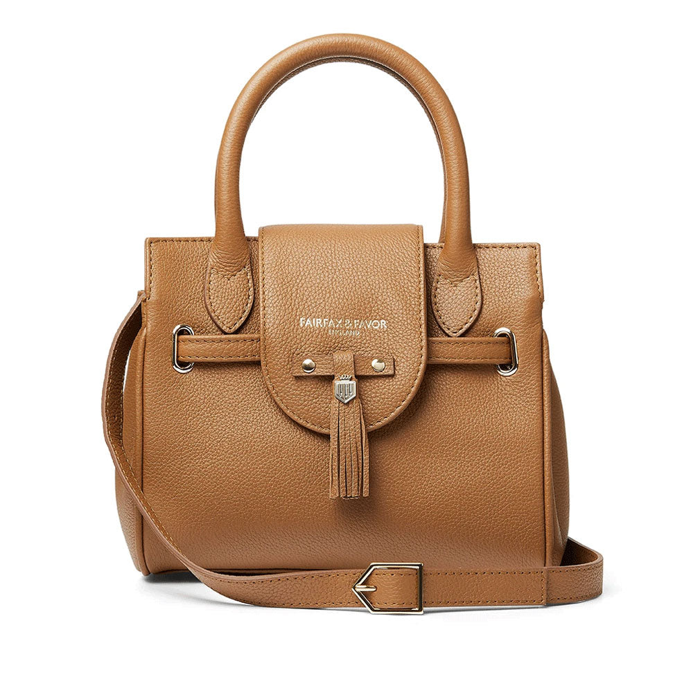 The Fairfax & Favor Ladies Mini Windsor Full Leather Handbag in Tan#Tan