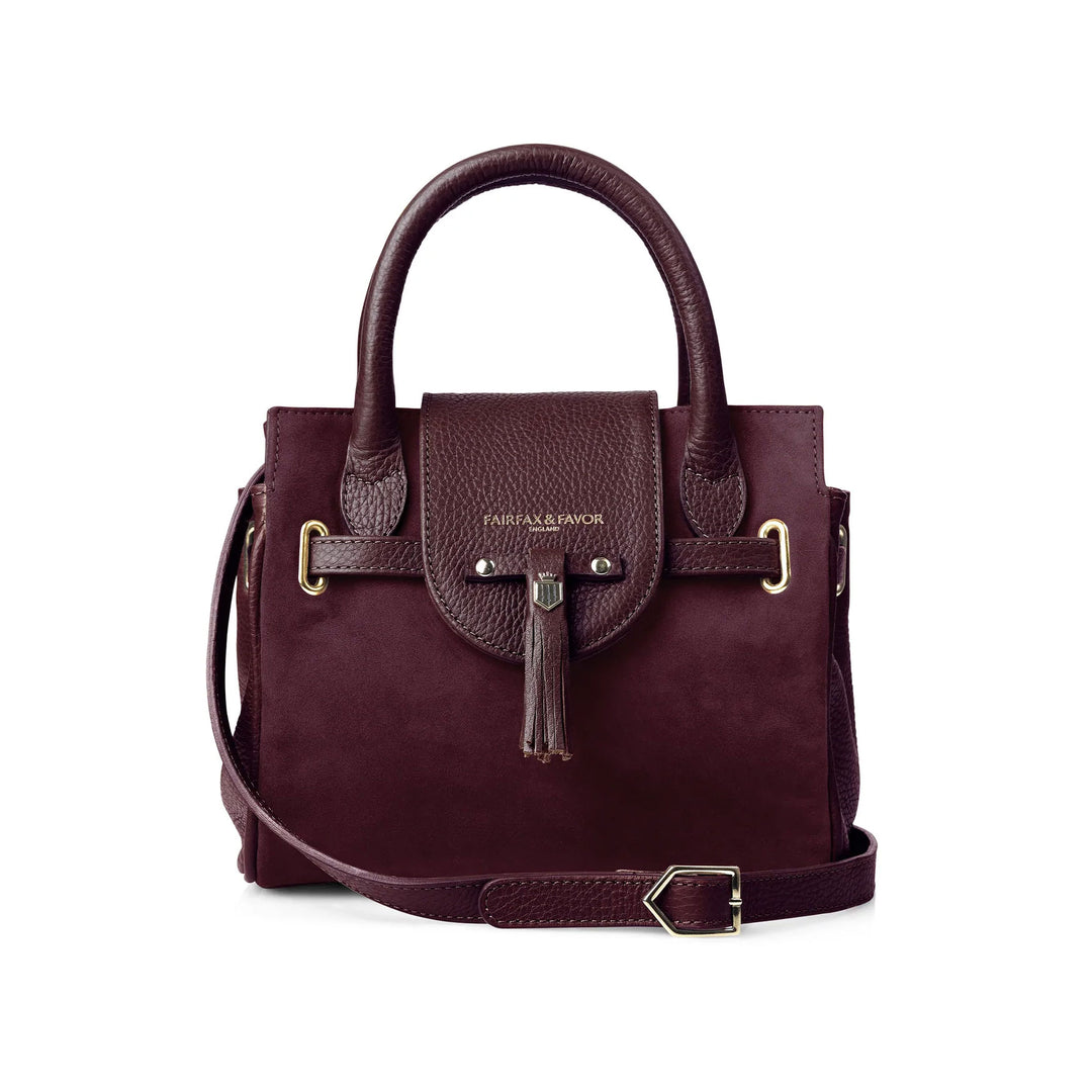 The Fairfax & Favor Ladies Mini Windsor Suede Handbag in Plum#Plum