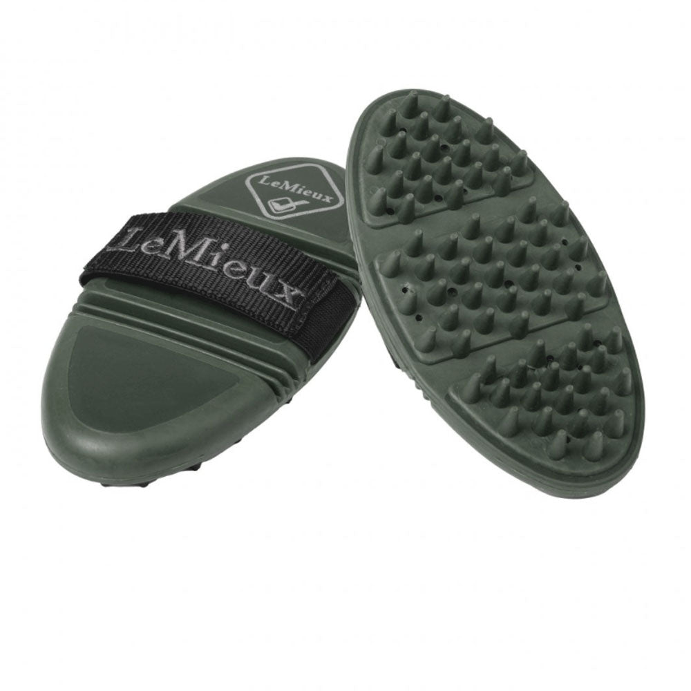 LeMieux Flexi Massage Brush in Oak Green#Oak Green