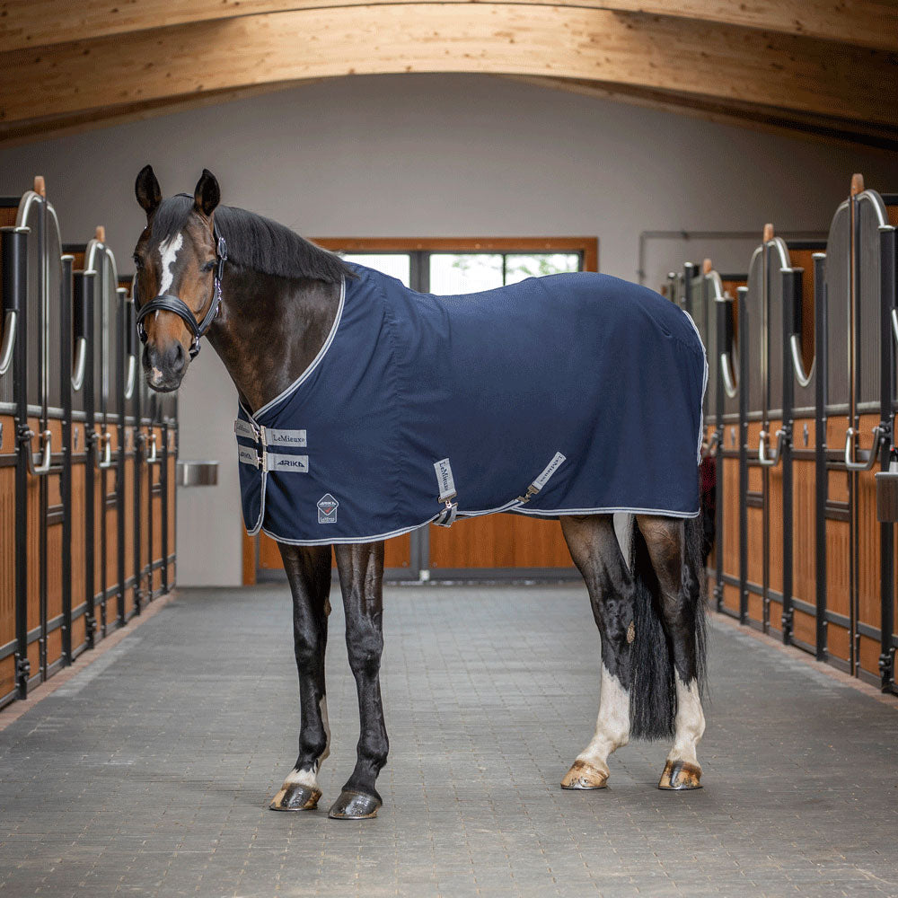 The LeMieux Arika Stable Sheet in Navy#Navy