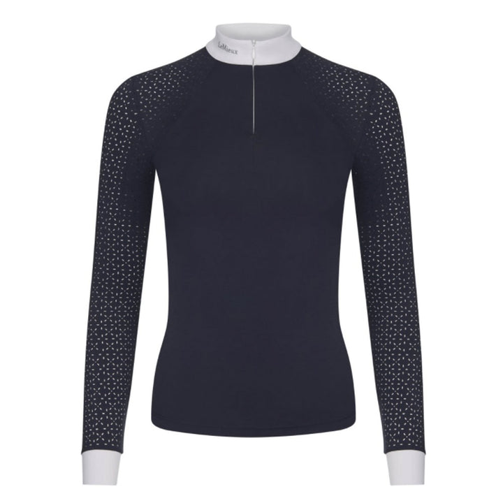 The LeMieux Ladies Olivia Long Sleeve Show Shirt in Navy#Navy