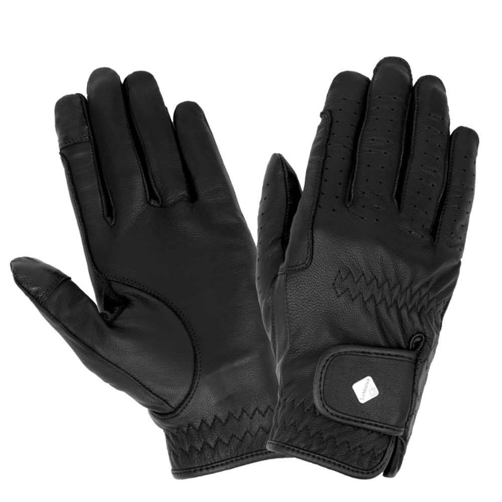 The LeMieux Pro Touch Classic Leather Riding Glove in Black#Black