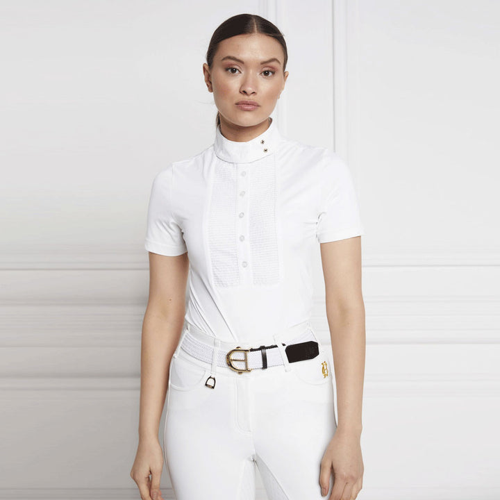 The Holland Cooper Ladies Short Sleeve Show Shirt in White#White