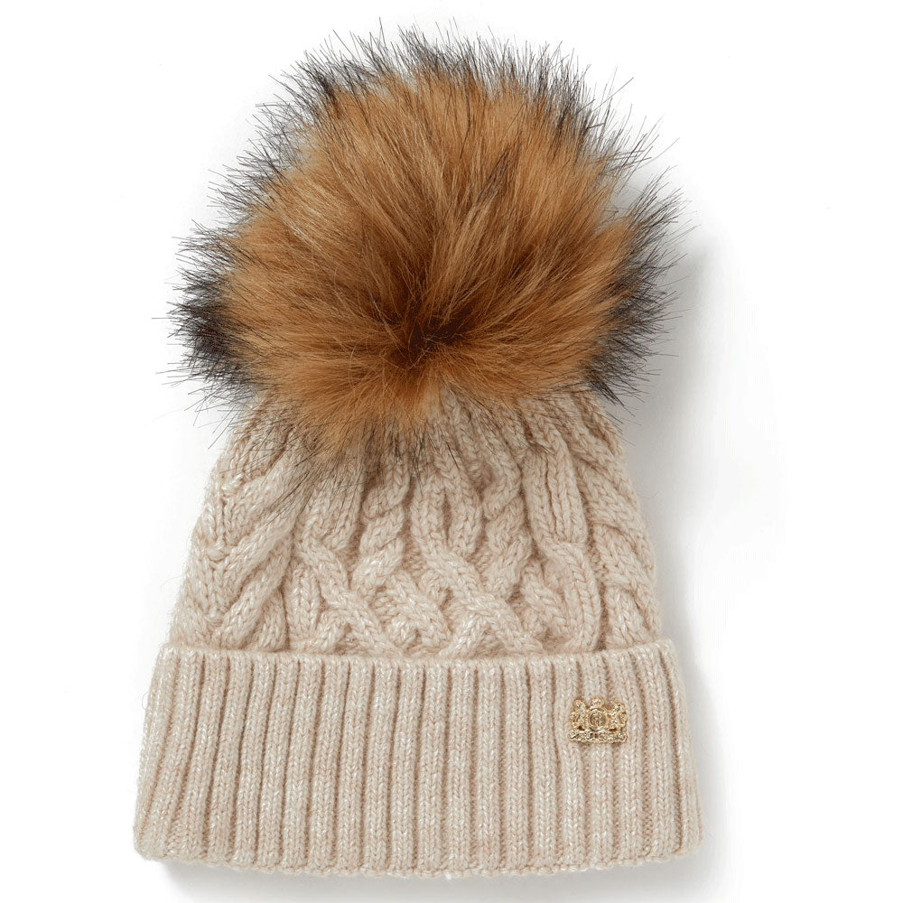 The Holland Cooper Ladies Windsor Bobble Hat in Camel#Camel