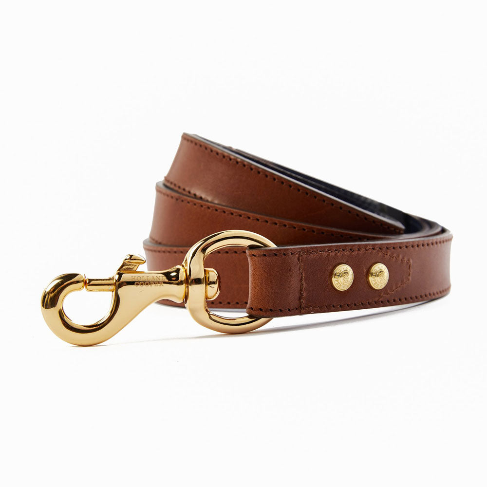 The Holland Cooper Classic Dog Lead in Brown#Brown