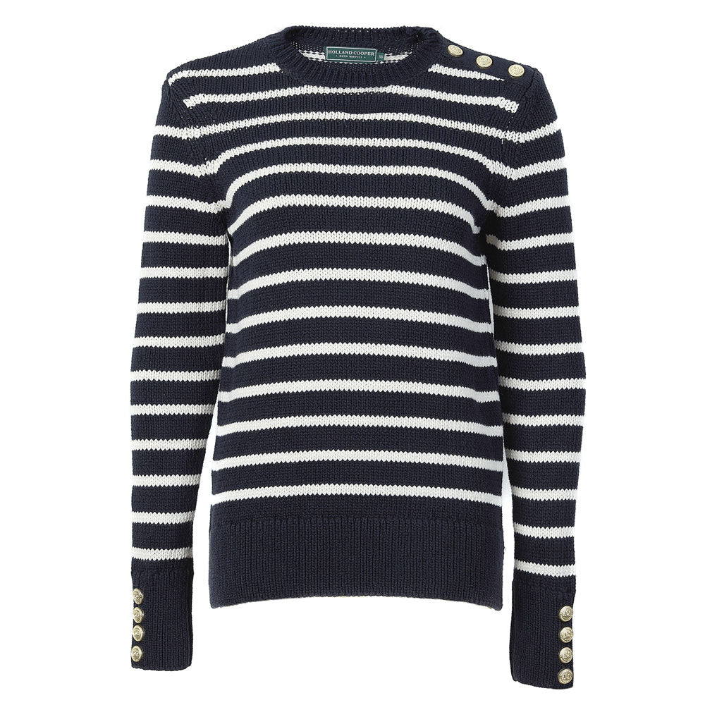 Holland Cooper Ladies Henley Striped Crew