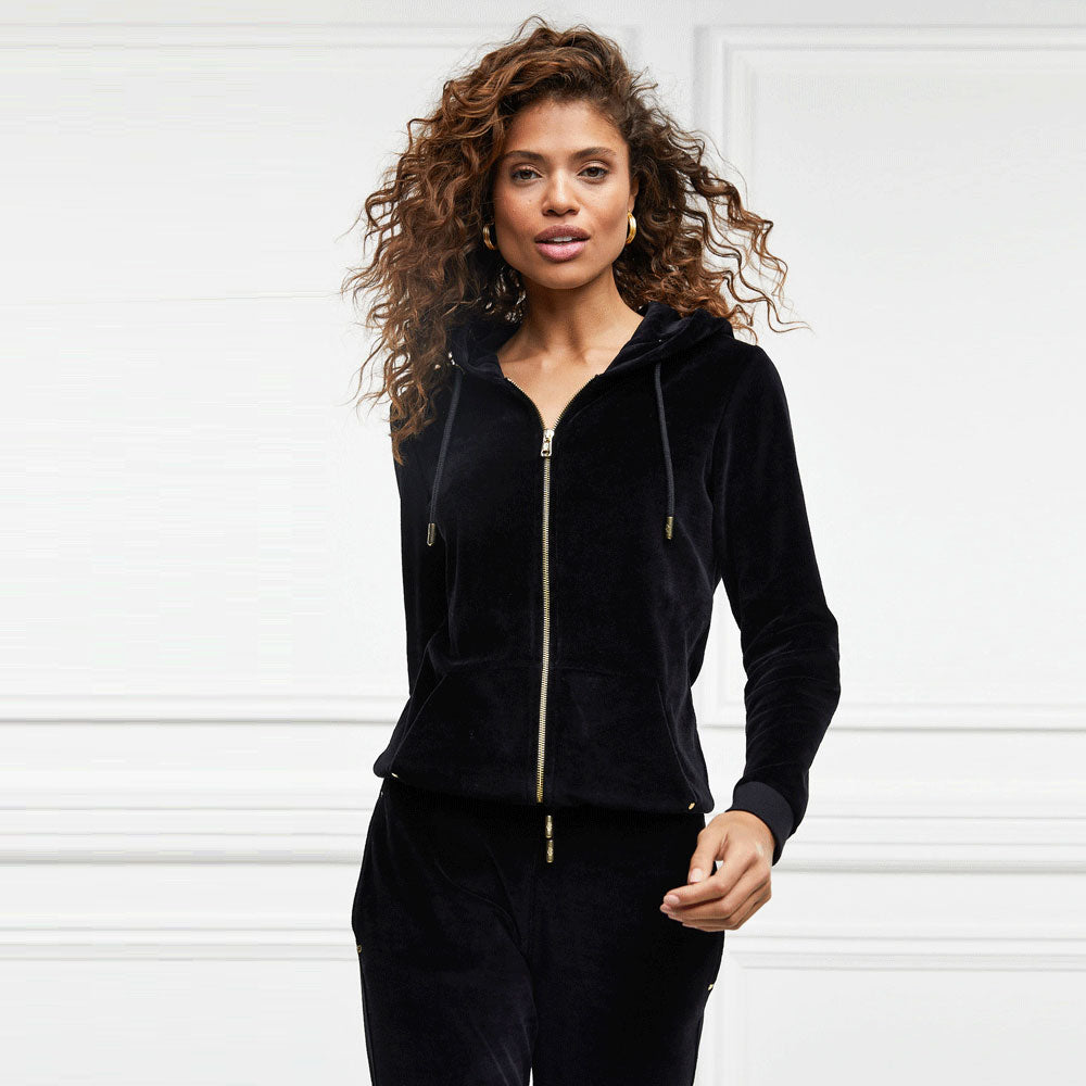 Velour zip hoodie discount ladies