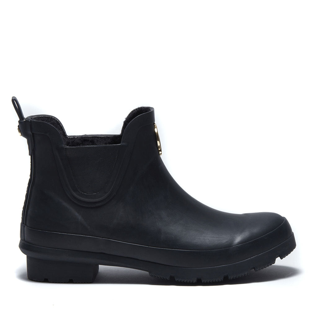 The Holland Cooper Ladies Rubber Chelsea Boot in Black#Black