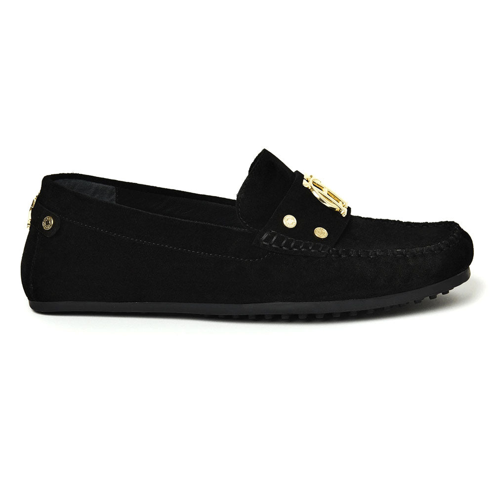 The Holland Cooper Ladies The Driving Loafer in Black#Black