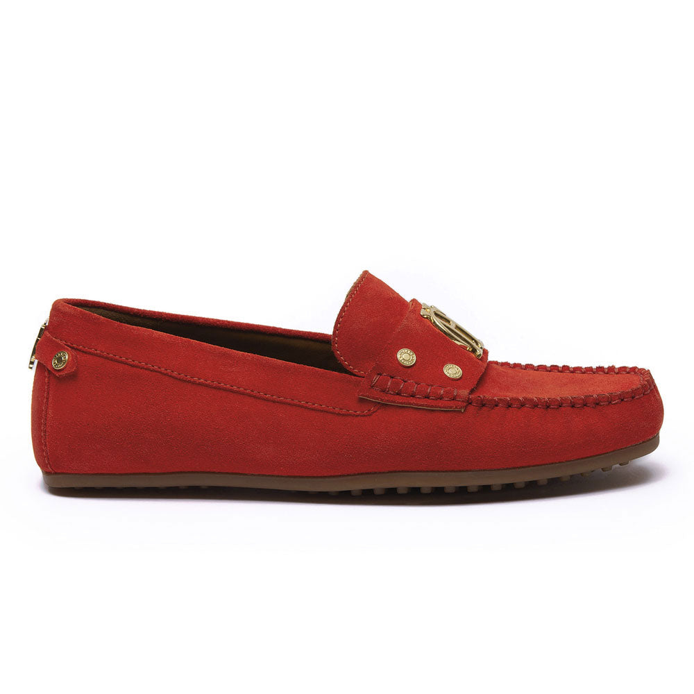 The Holland Cooper Ladies The Driving Loafer in Orange#Orange