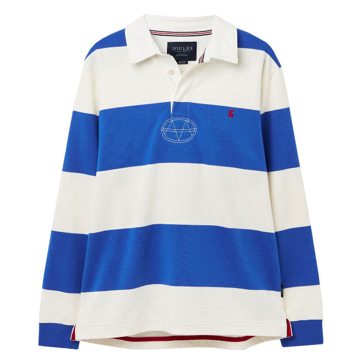 Joules Mens Onside Rugby Shirt in White Stripe#White Stripe