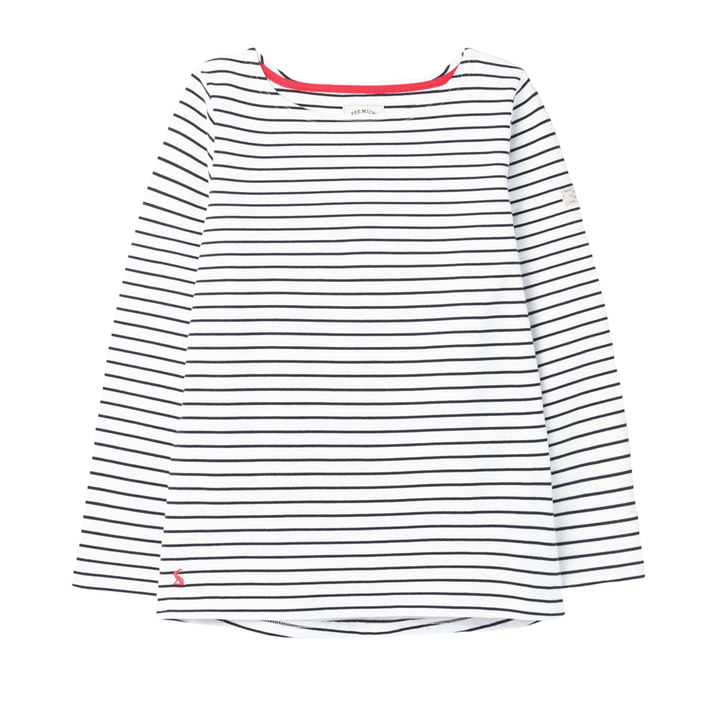 The Joules Ladies Harbour Long Sleeve Jersey Top #Cream Print