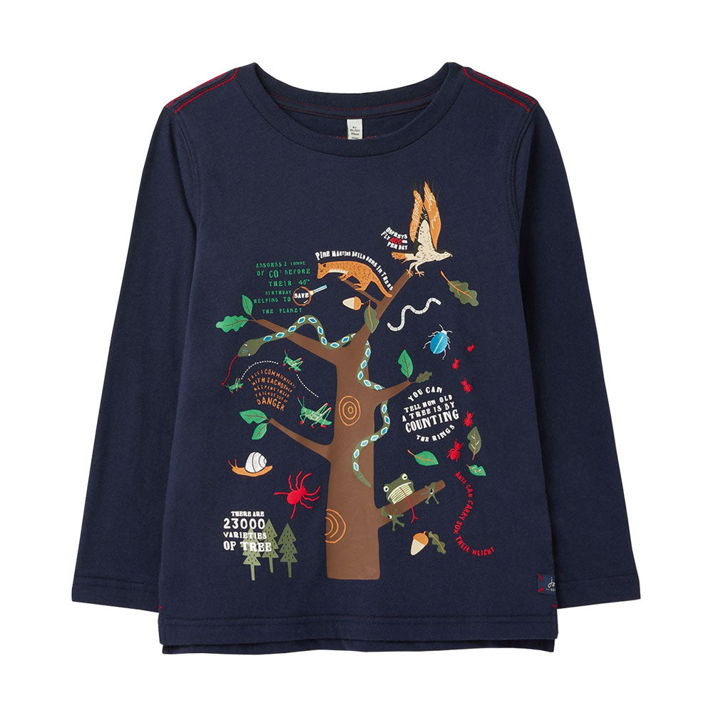 Joules Boys Finlay Long Sleeve Top#Navy