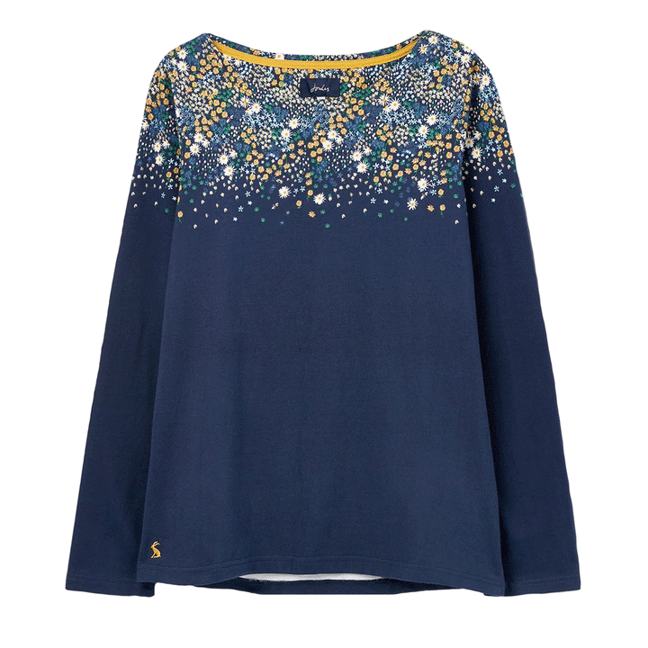 Joules Ladies Harbour Long Sleeve Jersey Top #Navy Print