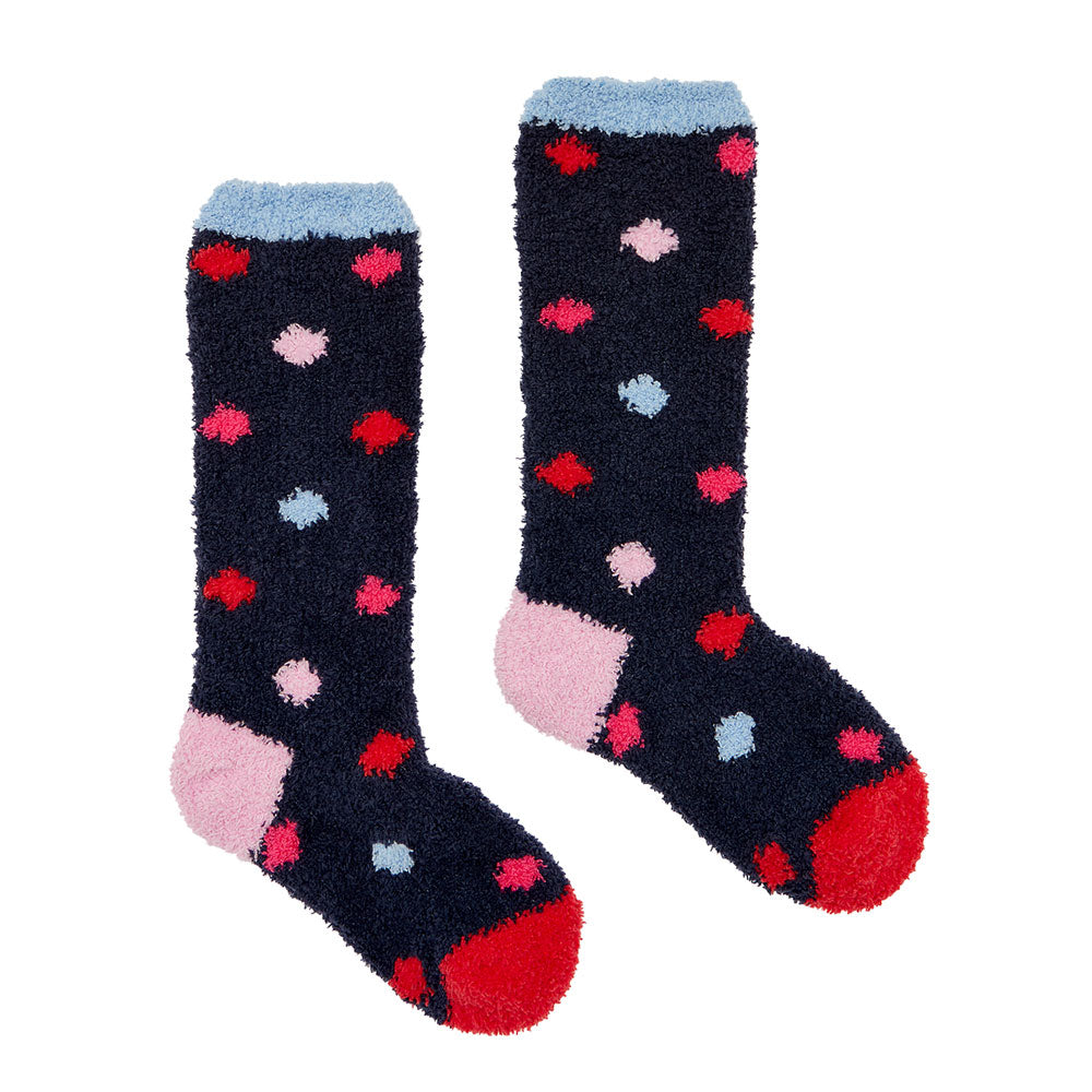 Joules Girls Fluffy Socks in Spot#Spot