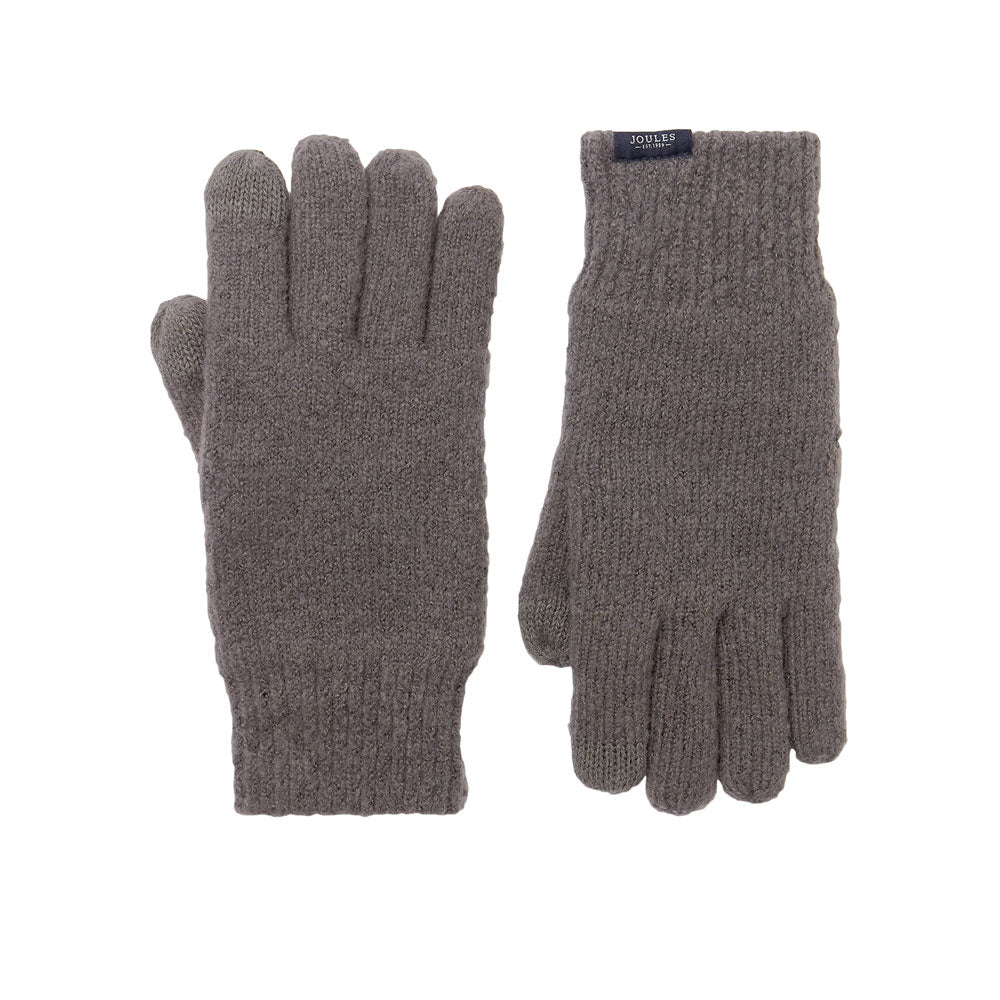 The Joules Mens Bamburgh Gloves in Grey#Grey