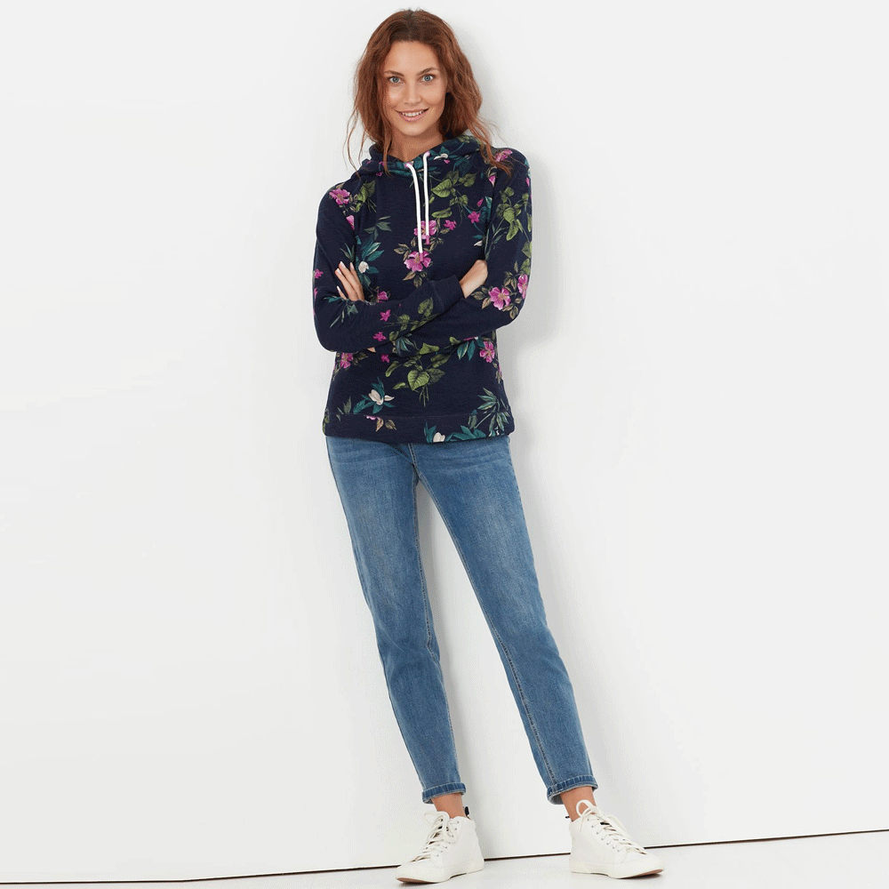 Joules marlston print hooded 2025 sweatshirt