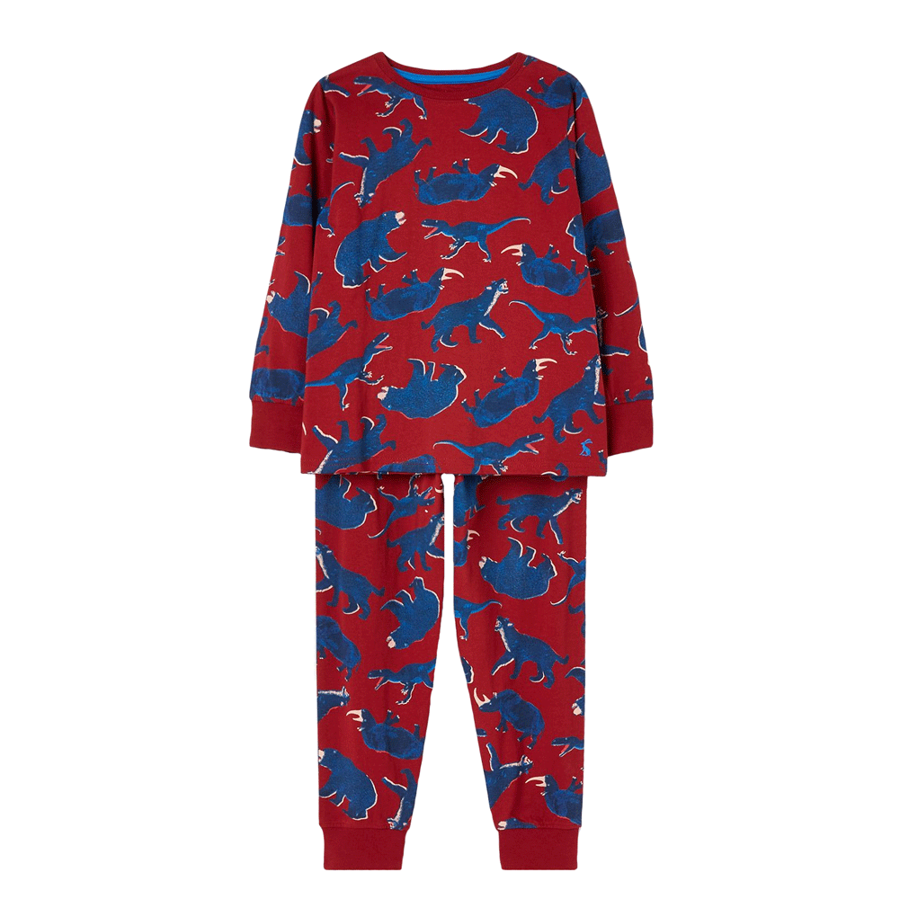 The Joules Boys Kipwell Long Sleeve Pj Set in Red Print#Red Print