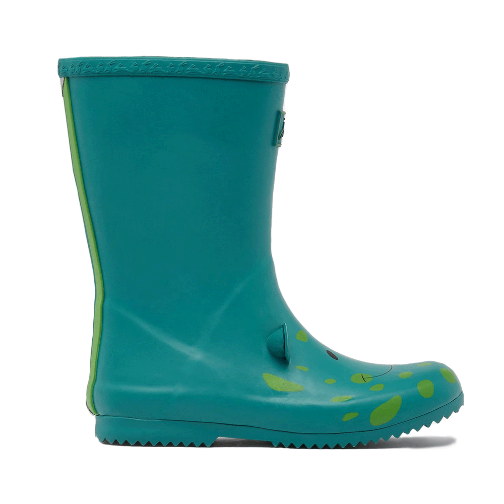 The Joules Boys Jnr Roll Up Flexible Printed Welly in Dark Green#Dark Green