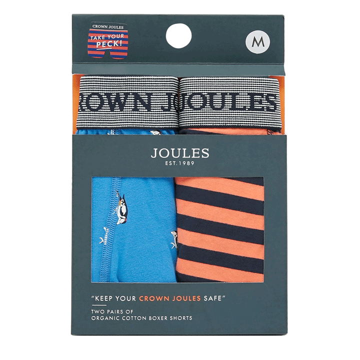 Joules Mens Crown Joules Underwear 2 Pk in Multi-Coloured#Multi-Coloured