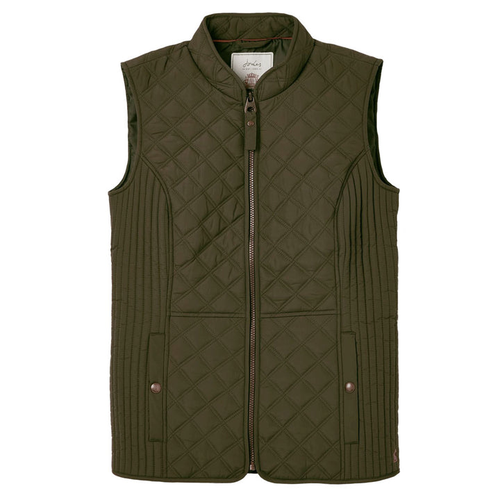 Joules Ladies Minx Quilted Gilet in Dark Green#Dark Green