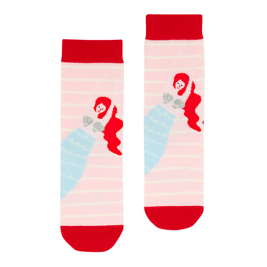 The Joules Girls Mermaid Socks in Multi-Stripe#Multi-Stripe