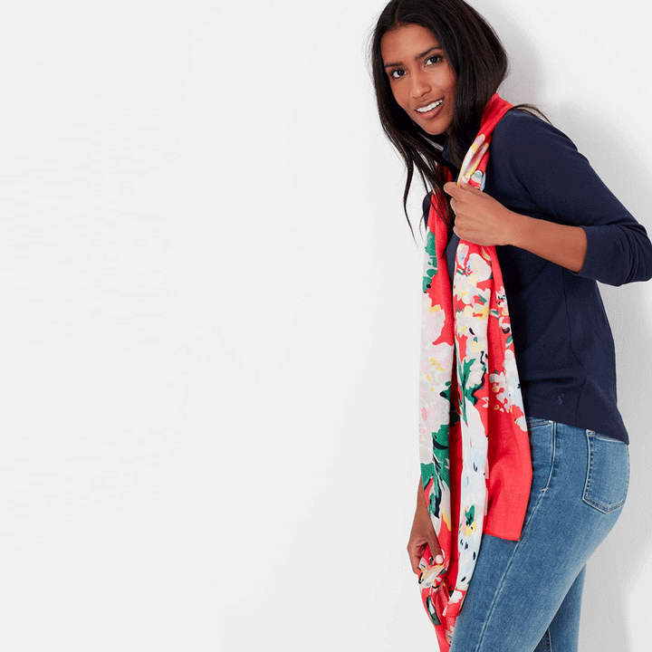 Joules Ladies Eco Conway Lightweight Printed Scarf - Archived