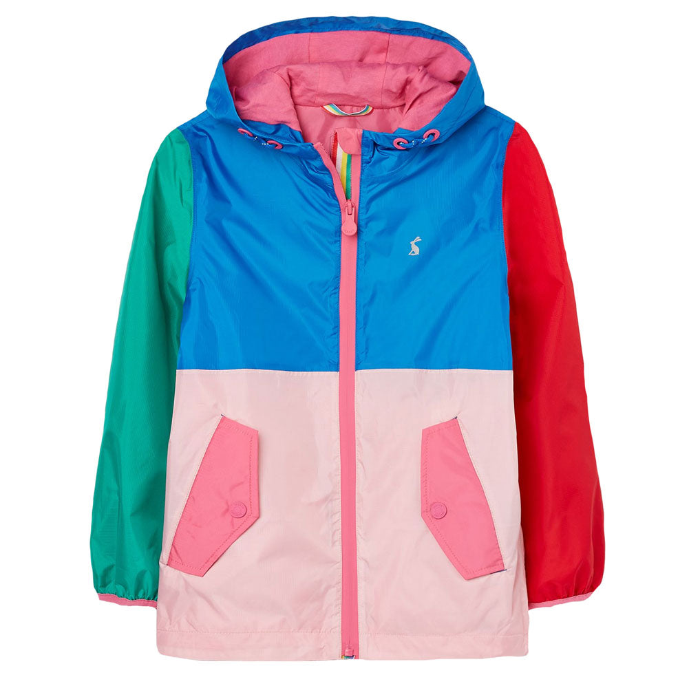 The Joules Girls Bayfield Waterproof Packable Jacket in Multi-Coloured#Multi-Coloured
