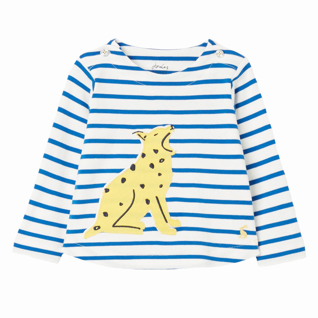 The Joules Baby Nursery Harbour Organic Cotton Top in Blue Stripe#Blue Stripe