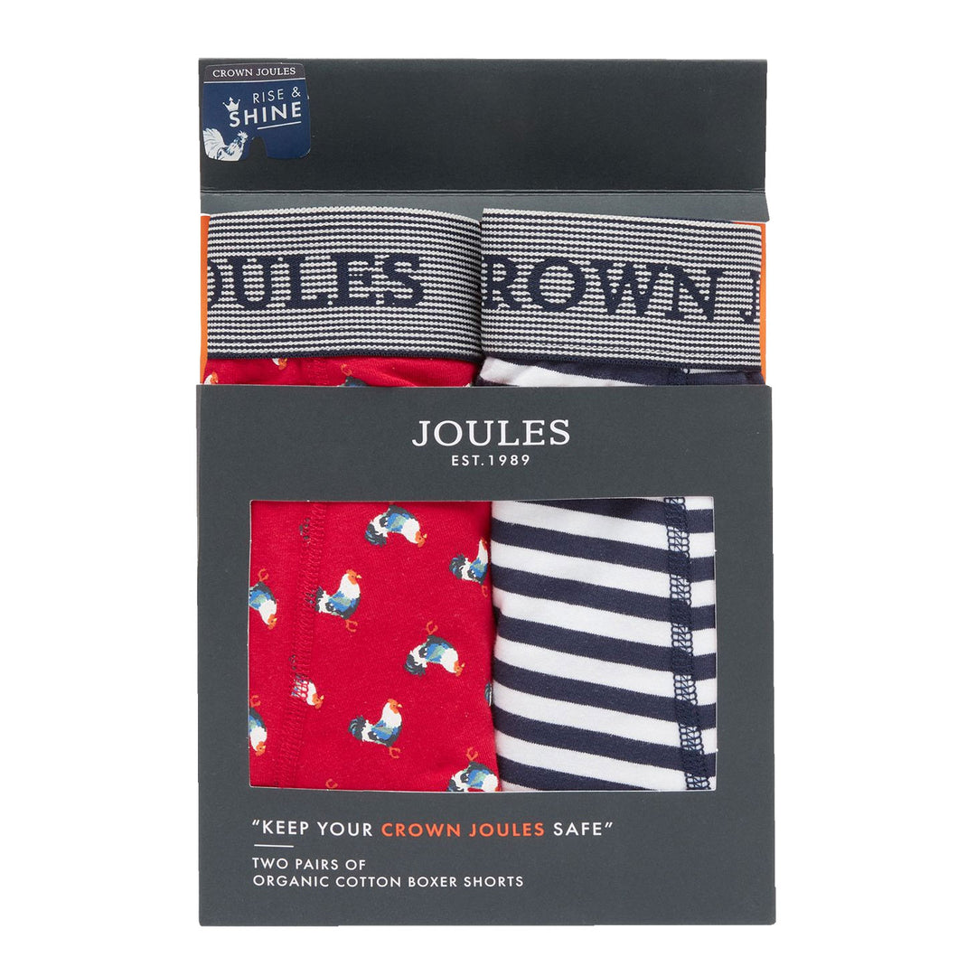 Joules Mens Crown Joules Underwear 2 Pk in Orange Stripe#Orange Stripe