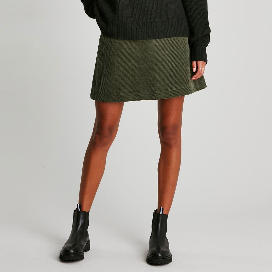 Joules Ladies Hannah Cord Easy Skirt#Khaki