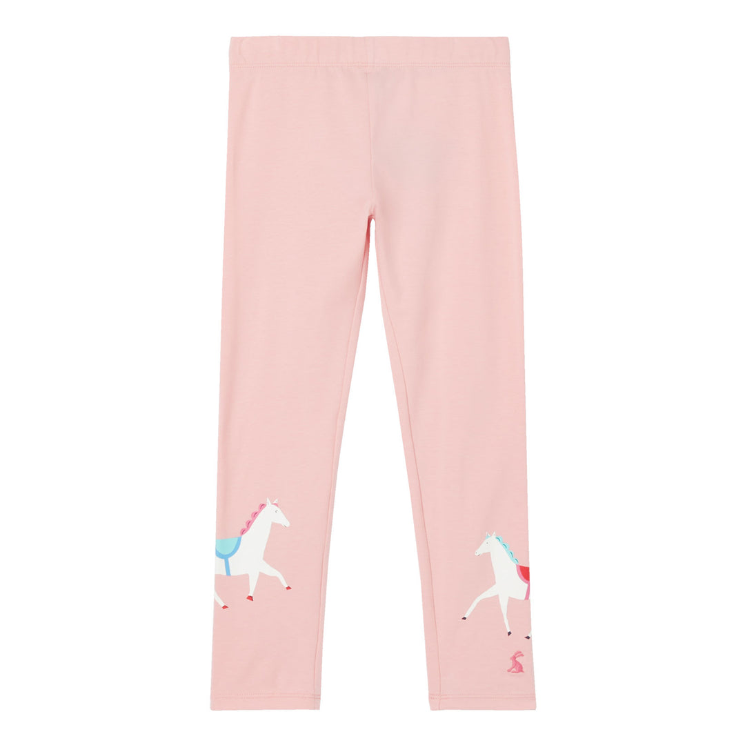 The Joules Girl Emilia Luxe Pony Artwork Leggings in Pink#Pink