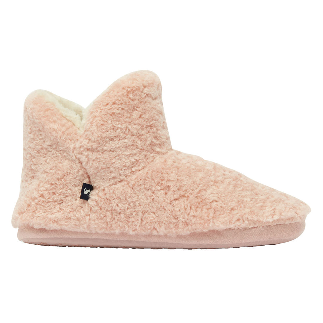 Joules Ladies Cabin Luxe Faux Fur Lined Slipper in Light Pink#Light Pink