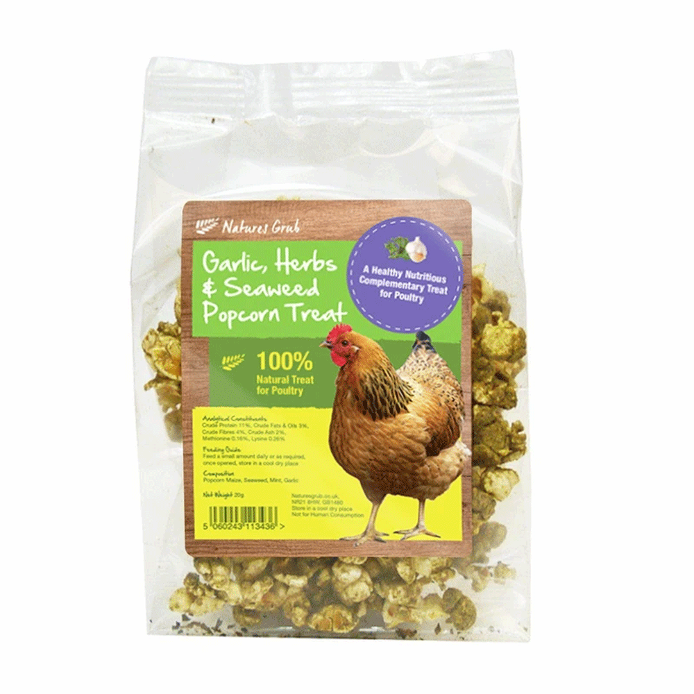Natures Grub Popcorn Treat Garlic, Herb & Seaweed 20g 20g