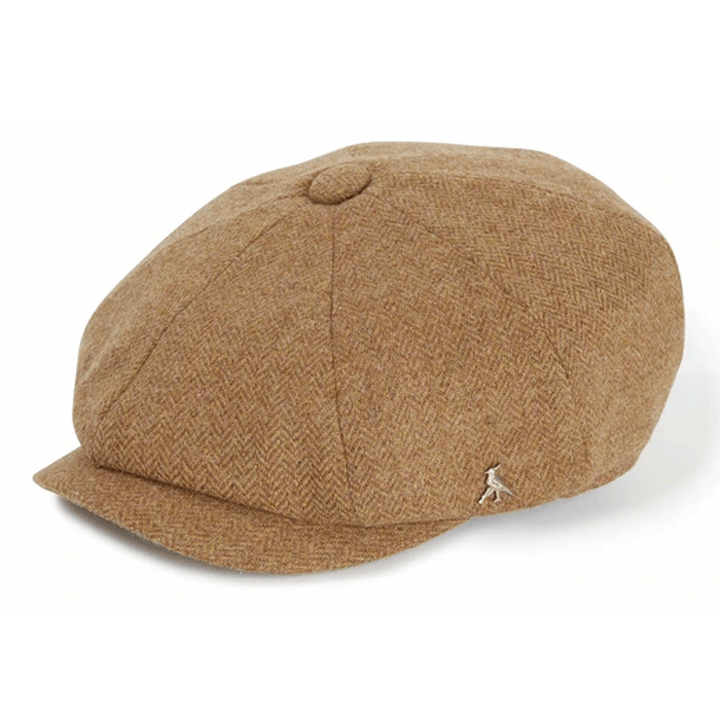 The Hicks & Brown Felsham Tweed Baker Boy Cap in Brown#Brown